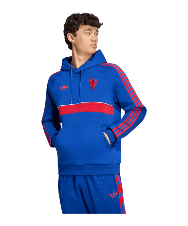 adidas Manchester United Originals Sweatshirt à capuche Bleu - bleu