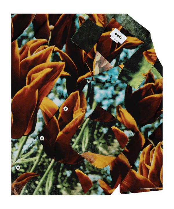 Obey Bloom Woven Hemd Orange - orange