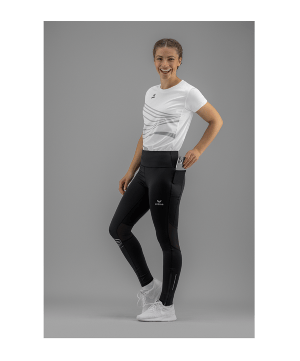 Erima Racing Leggings Damen Schwarz - schwarz