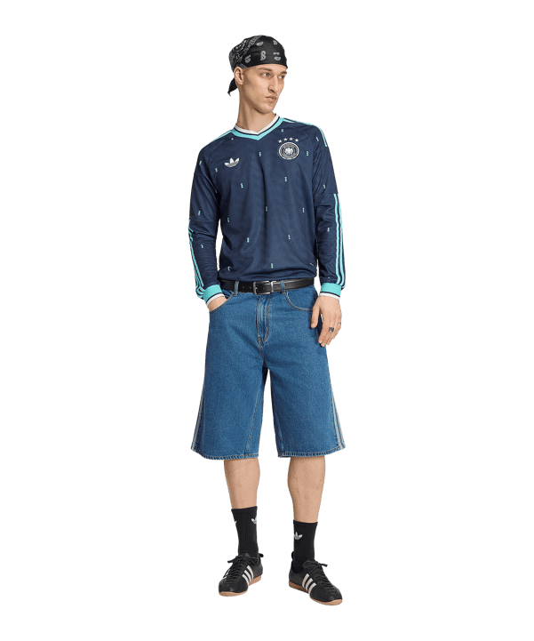 adidas DFB Deutschland Trikot Langarm Away WM 2026 Blau - blau
