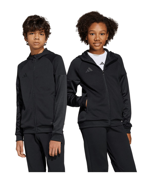 adidas Tiro 25 Travel Kapuzenjacke Kids Schwarz - schwarz