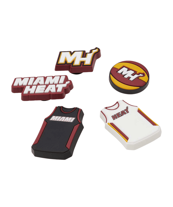 Crocs Nba Miami Heat Jibbitz 5Er Pack Pin Pin Schwarz - schwarz