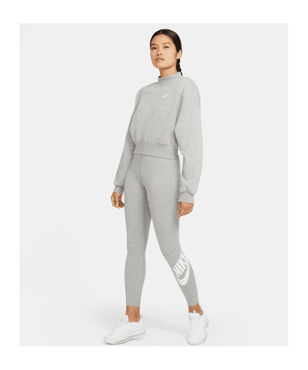 Nike Essentials Leggings Damen Grau Weiss F063 - grau