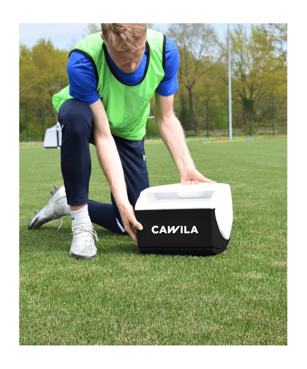 Cawila LIGA Eisbox SPORTSCARE 10 Liter | hochwertige Icebox | Kühlbox schwarz - blau