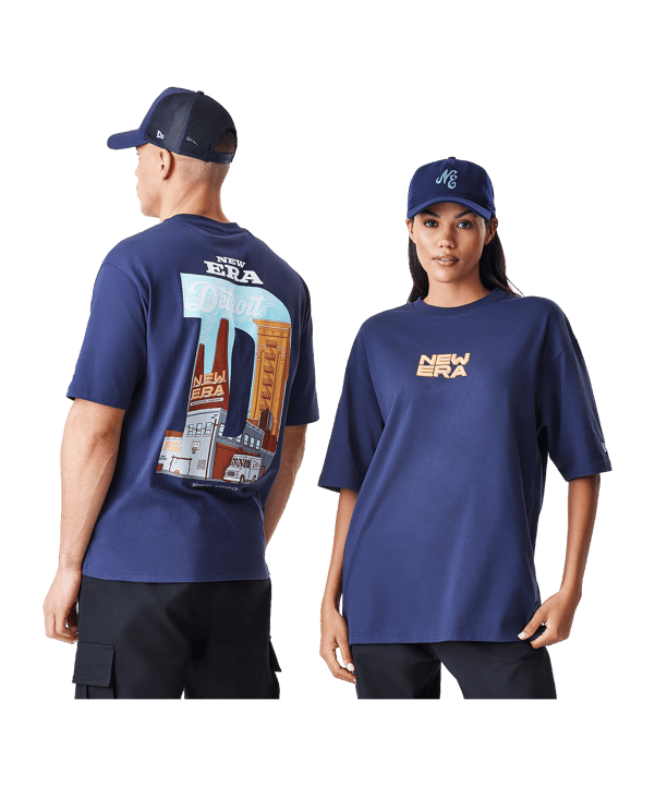 New Era Location Oversized T-Shirt Blau - blau