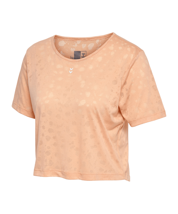 Hummel Mt Iris Burnout Crop T-Shirt Damen Orange F3037 - orange
