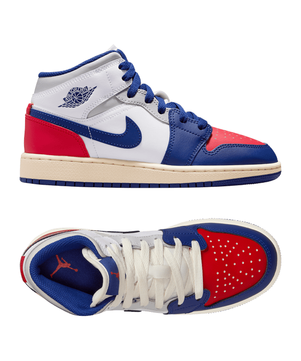 Nike Air Jordan 1 Mid Kids Weiß F102 - weiss