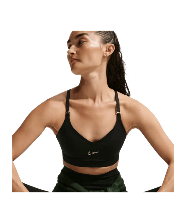 Nike Dri-Fit Indy Gloss Sport-BH Damen Schwarz F010 - schwarz