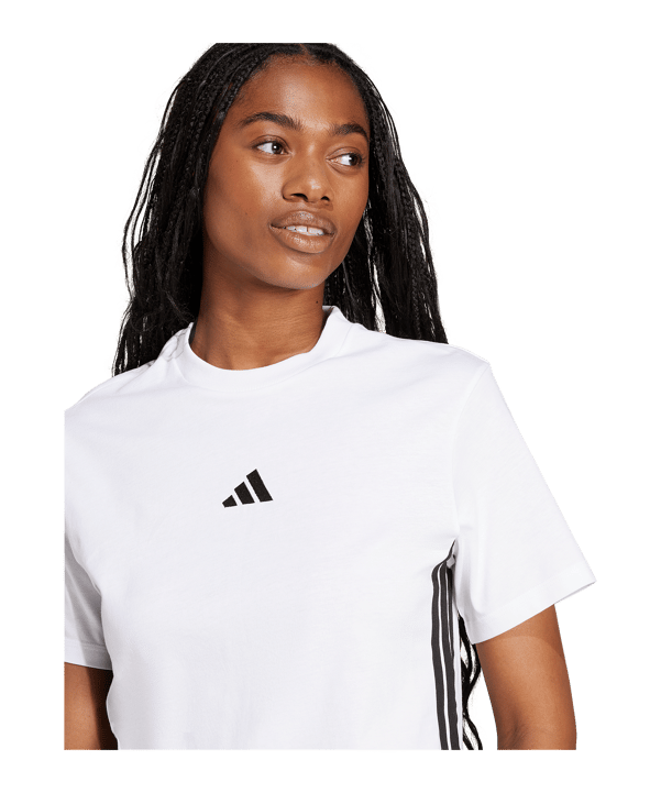 adidas Essentials 3S Cotton T-Shirt Damen Weiss - weiss