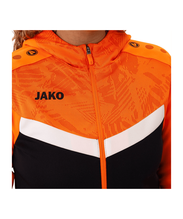 JAKO Icon Kapuzenjacke Damen Schwarz Orange F807 - orange