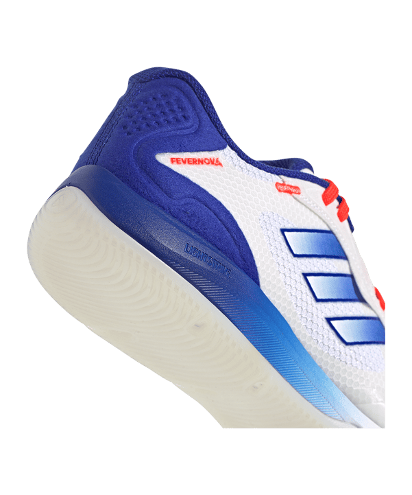adidas Fevernova Court IN Weiss Blau - weiss