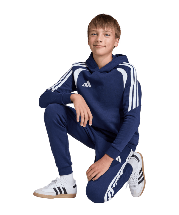 adidas Tiro 26 League Sweatshirt à capuche Enfants Bleu Foncé - blanc