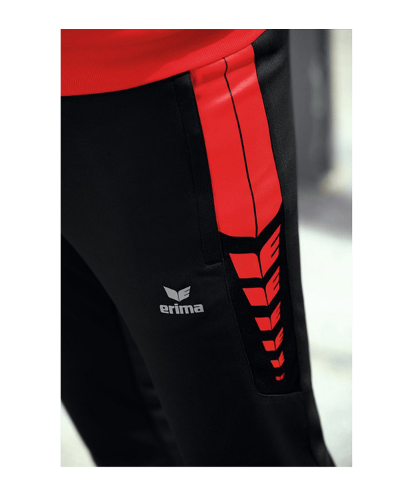 Erima SIX WINGS Trainingshose Schwarz Rot - schwarz