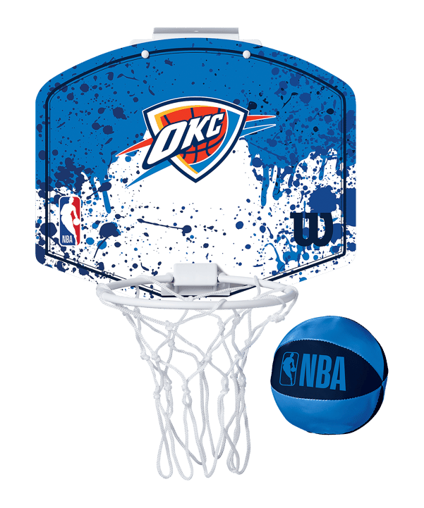 Wilson NBA Oklahoma City Thunder Team Mini Hoop Basketball Set Mini Basketballkorb Silber - silber