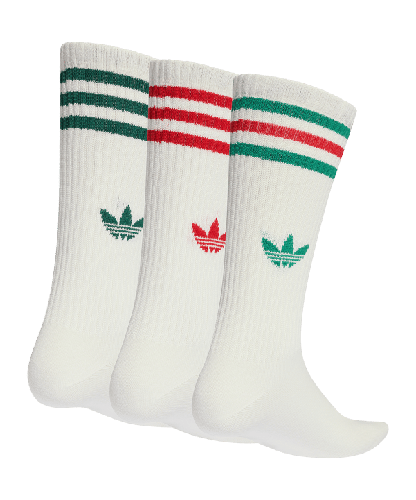 adidas Originals 3 Stripes High Crew Socken Weiß