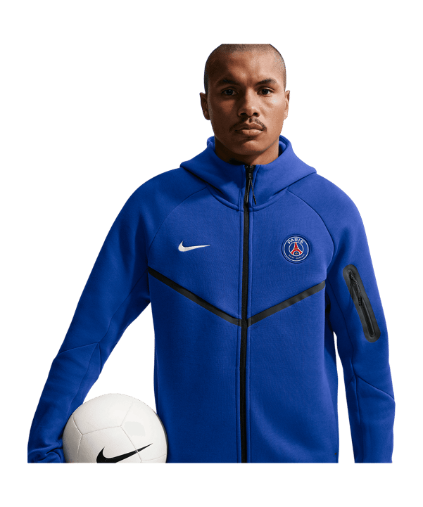 Nike Paris Saint-Germain Tech Fleece Windrunner Veste à capuche Bleu C417 - bleu