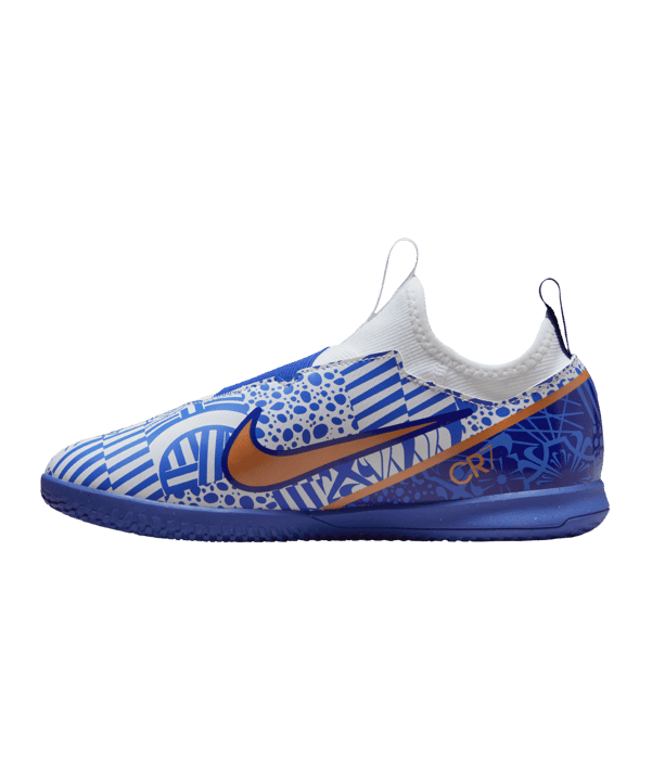 Nike Jr Air Zoom Mercurial Vapor XV Academy CR7 IC Halle Kids Weiss Kupfer F182 - weiss