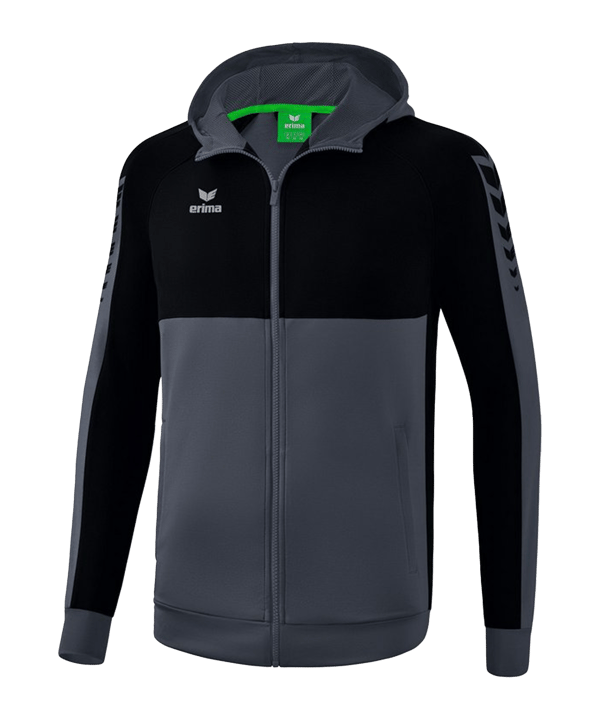 Erima SIX WINGS Kapuzenjacke Grau Schwarz - grau