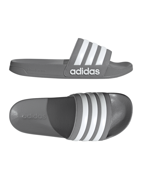 adidas Cloudfoam Adilette Shower Grau Weiss - grau