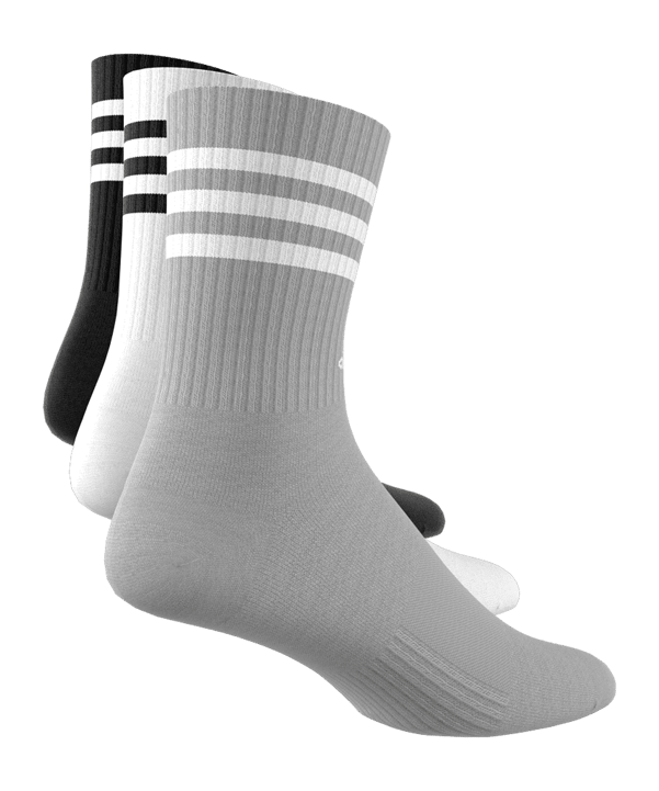 adidas 3S Cush Crew 3er Pack Socken Grau Weiss - grau