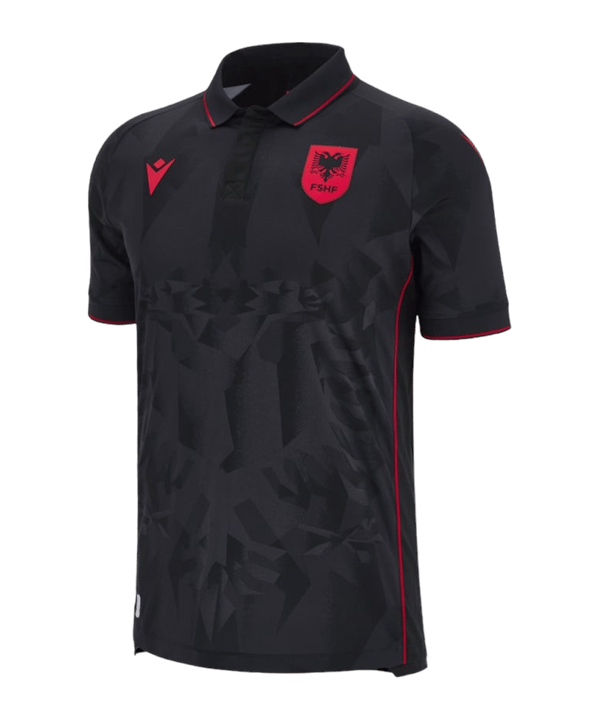 Macron Albanien Trikot 3rd EM 2024 Kids Schwarz - schwarz