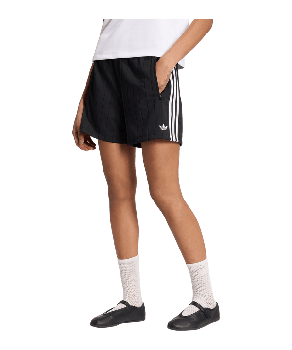 adidas Originals Pinstripe Firebird Short Damen Schwarz - schwarz