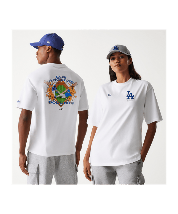New Era MLB Los Angeles Dodgers Graphic Oversized T-Shirt Weiß - weiss