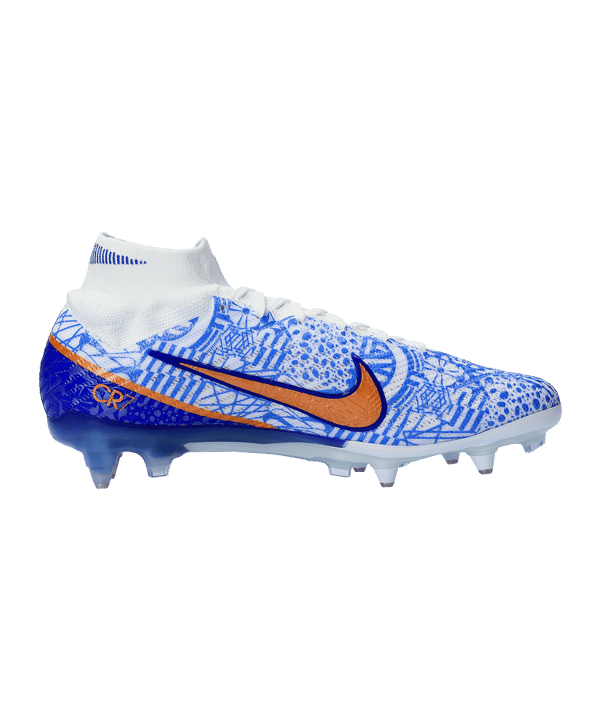 Nike Air Zoom Mercurial Superfly IX Elite CR7 SG-Pro AC Weiss Blau Gold F182 - weiss