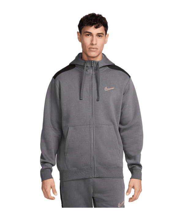 Nike Fleece Kapuzenjacke Grau F068 - grau