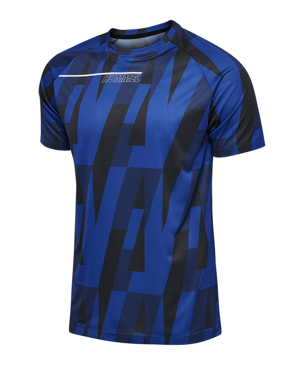 Hummel Court Aop Light Weight T-Shirt Blau F8558 - blau