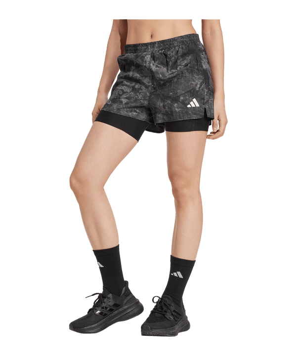 adidas Own the Run Spray 2in1 Hardloopshorts Dames Grijs - grijs