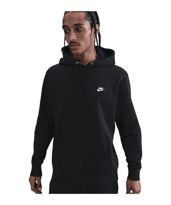 Nike Club Pullover Fleece Hoody Schwarz F010 - schwarz