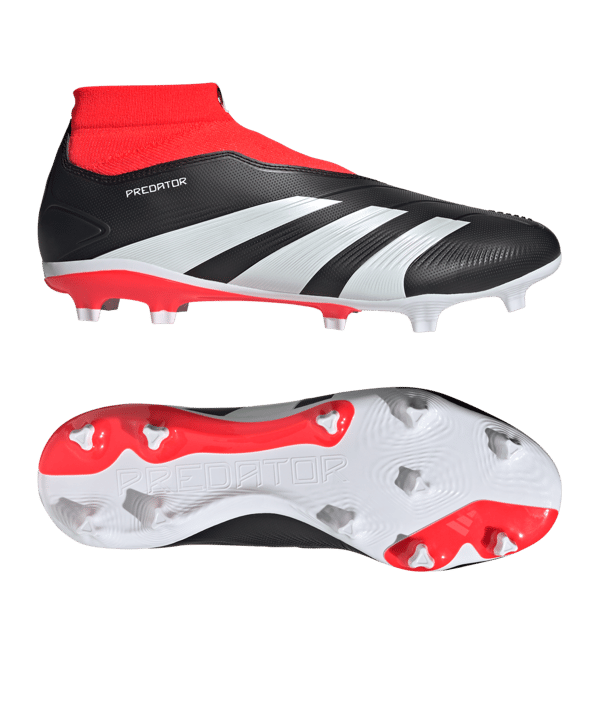 adidas Predator League LL FG Solar Energy Schwarz Weiss Rot - schwarz