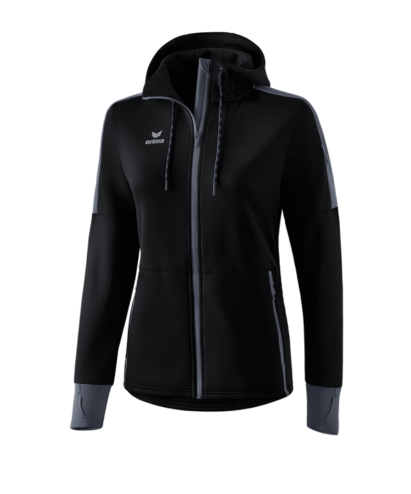 Erima Basic Softshelljacke Damen Schwarz Grau - schwarz