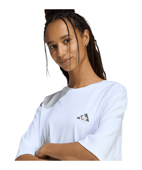 adidas Sodt Side Oversized T-Shirt Damen Weiß - weiss