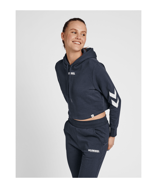 Hummel hmlLEGACY Cropped Hoody Damen Blau F7429 - blau