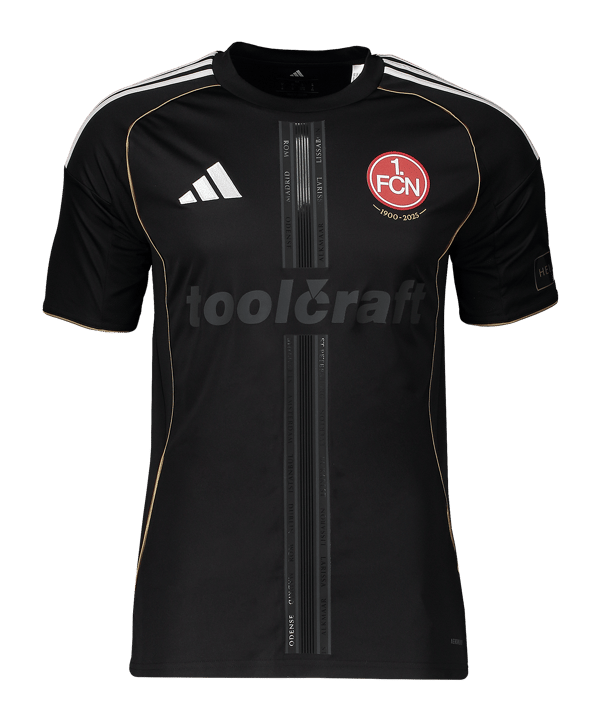 adidas 1. FC Nürnberg Europa Trikot 2025/2026 Kids Schwarz - schwarz