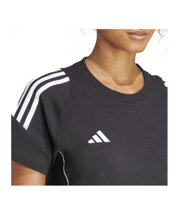 adidas Tiro 24 T-Shirt Damen Schwarz Weiss - schwarz