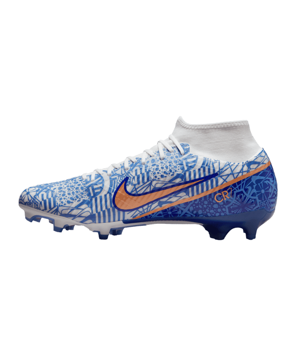 Nike Air Zoom Mercurial Superfly IX Academy CR7 FG/MG Weiss Kupfer F182 - weiss