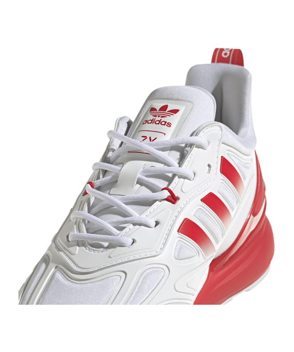 adidas Originals ZX 2K Boost 2.0 Weiss Silber Rot - weiss