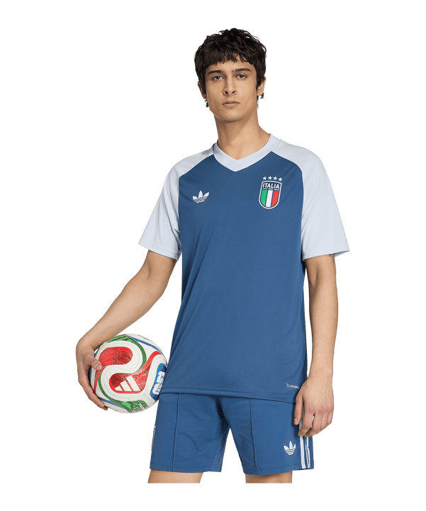 adidas FIGC Italien Prematch Trikot Away WM 2026 Blau - blau