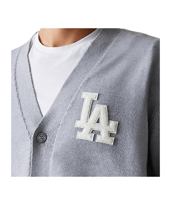 New Era MLB Knit Los Angeles Dodgers Jacke Grau - grau