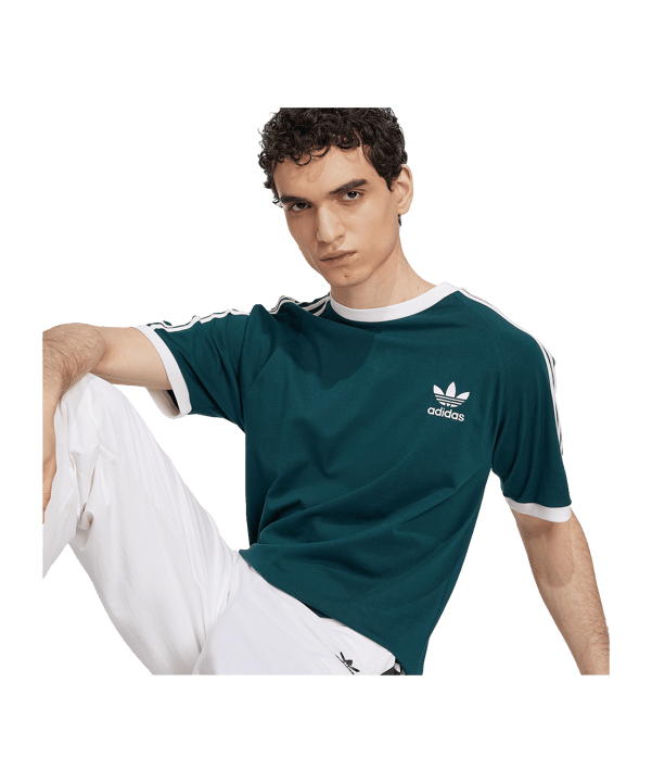 adidas Adicolor Classic 3 Stripes T-Shirt Grün - gruen