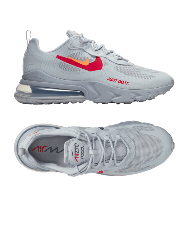 Nike Air Max 270 React Grau Rot F002 - grau