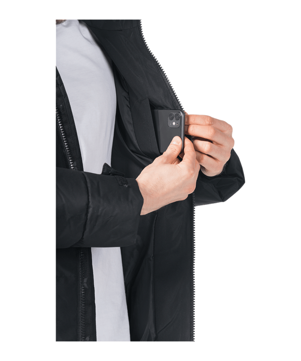 Erima Premia Parka Winterjacke Schwarz - schwarz