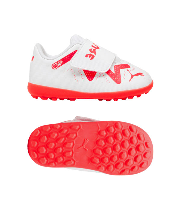 PUMA FUTURE Play TT V Breakthrough Baby Kids Weiss Rot Schwarz F01 - weiss