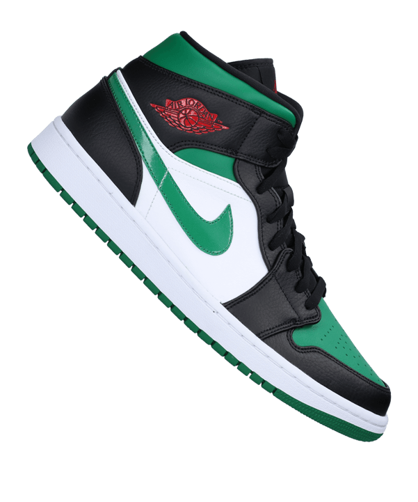 Jordan Air 1 Mid Sneaker Schwarz Grün F067 - schwarz