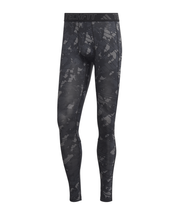 adidas Techfit Allover Print Training Tights Black - schwarz