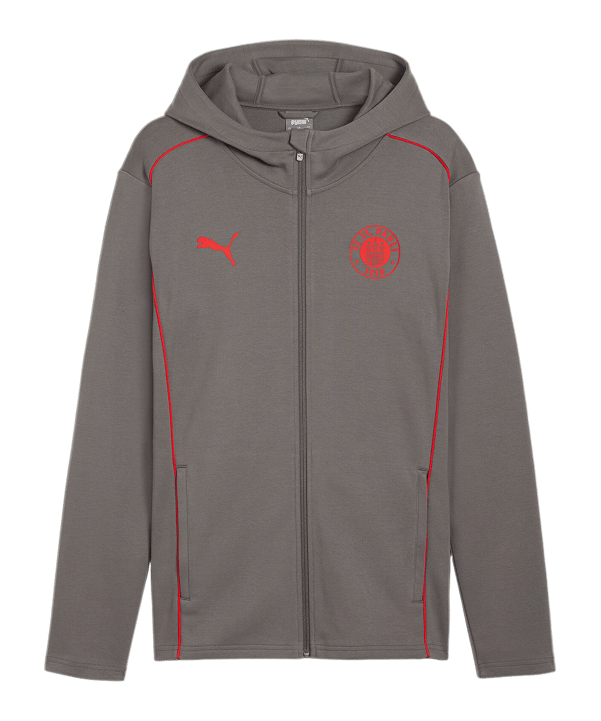 PUMA FC St. Pauli Casual Kapuzenjacke Grau F06 - grau