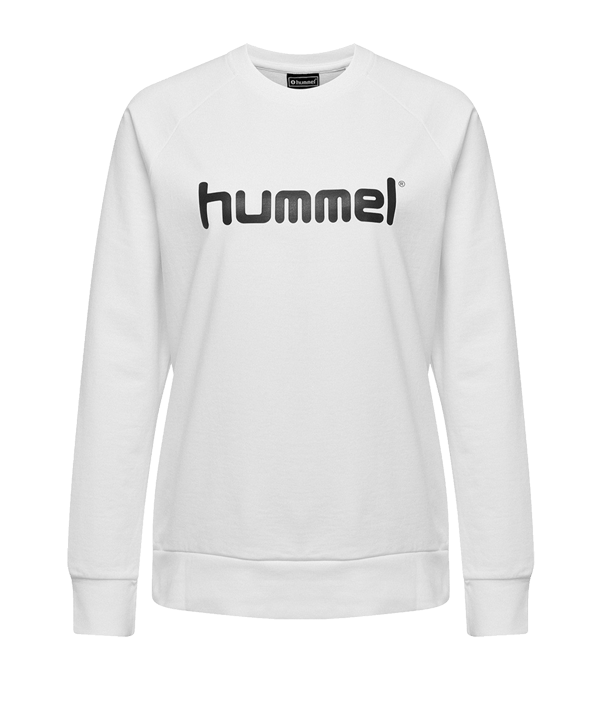 Hummel Cotton Logo Sweatshirt Damen Weiss F9001 - weiss